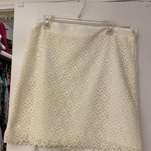 THE LIMITED Ivory Lace A-Line Skirt. Size 12. Elegant. Cocktail Bride Wedding.